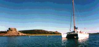 Gypsy anchored in the Scilly Isles